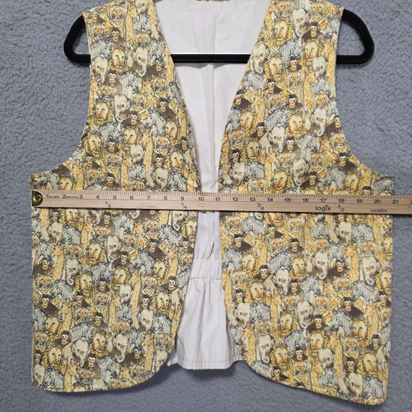 Vintage Vest Quilted Zoo Animals Handmade Monkey Zebra Elephant Lion Giraffe M/L - Picture 5 of 5